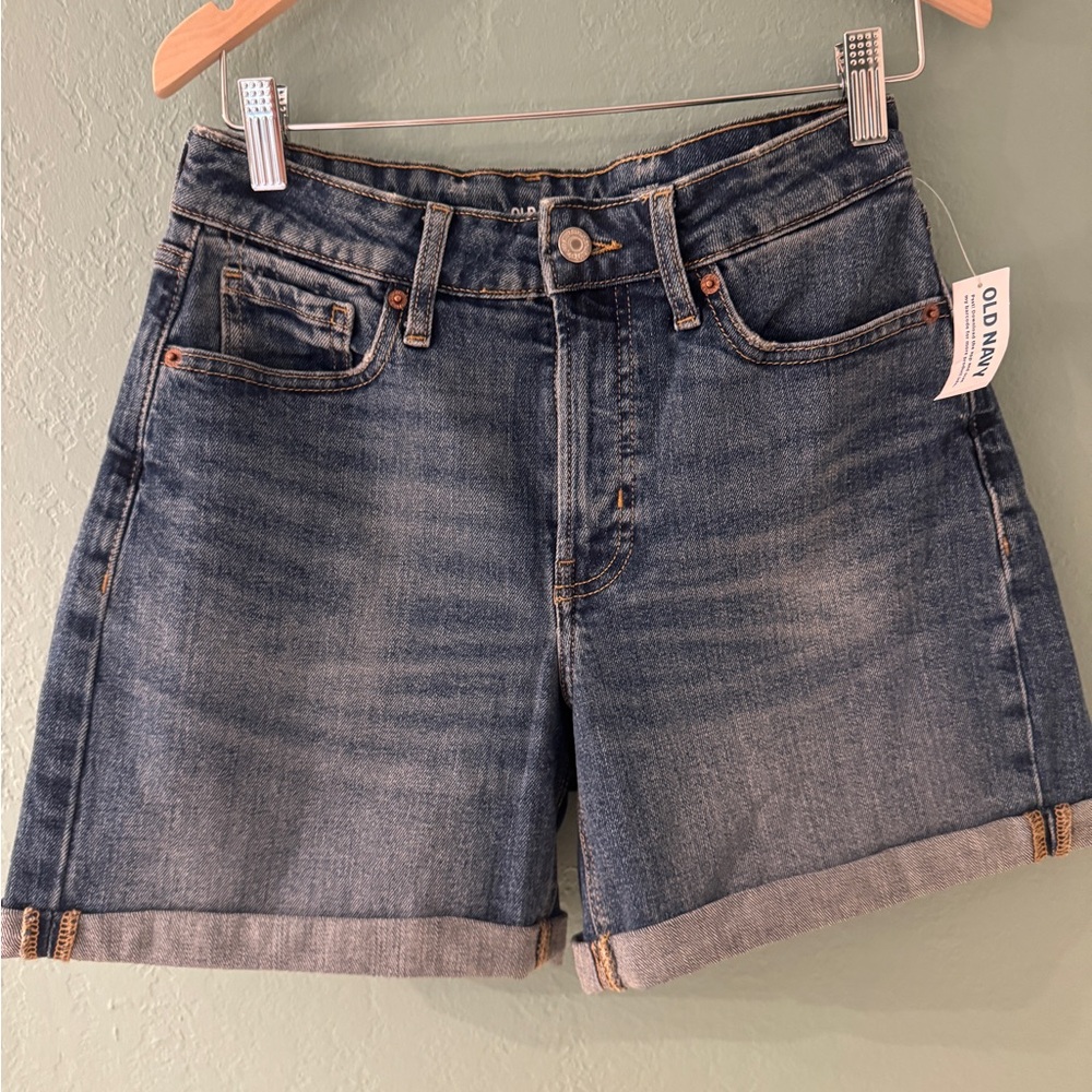 Old Navy Blue Jean Shorts Mid-Rise Cuffed